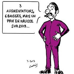 Personnage évolution du prix du gaz en 2013